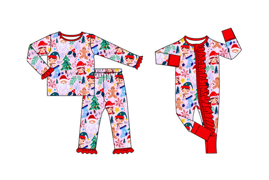 25.6.9 custom each style moq 5eta 4-6week Sibling Sisters Christmas red baby girl long sleeve pants sets and rompers match family design