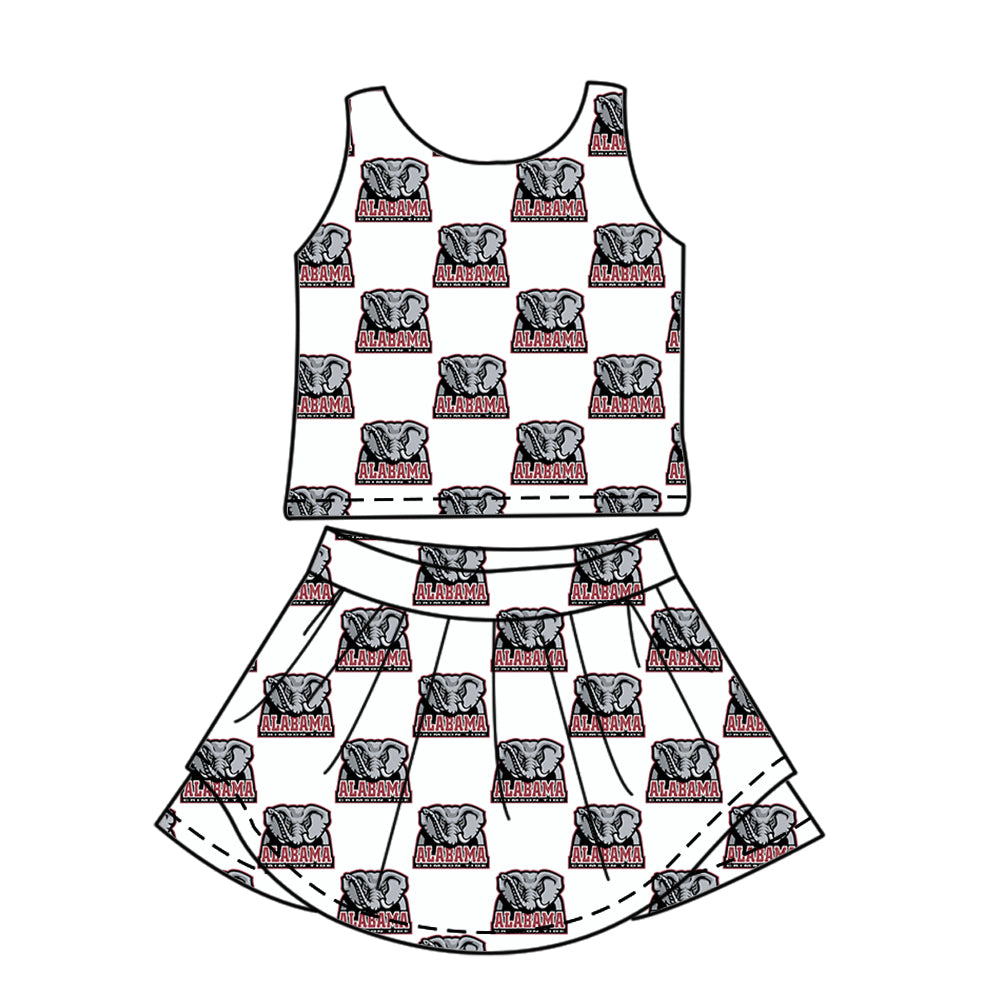 Custom moq 5 mix size milk silk summer teams baby girls clothes team sleeveless skirts sets and dress and short sleeve top and long top-25.7.12