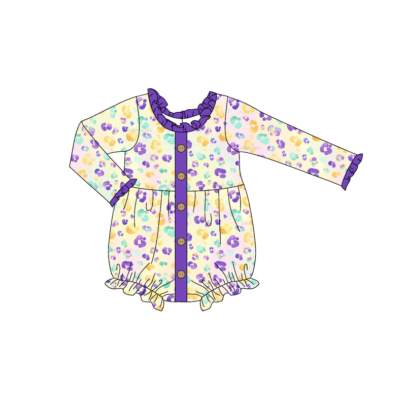 9.12 custom each style moq 5eta 4-6week Sibling Sister leopard purple baby girl dress and rompers match family design