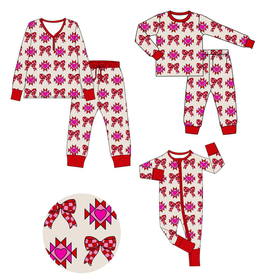 25.9.19 custom each style moq 8 eta 6-8week Sibling Sister bow baby long sleeve pants sets and romper and adult set match design