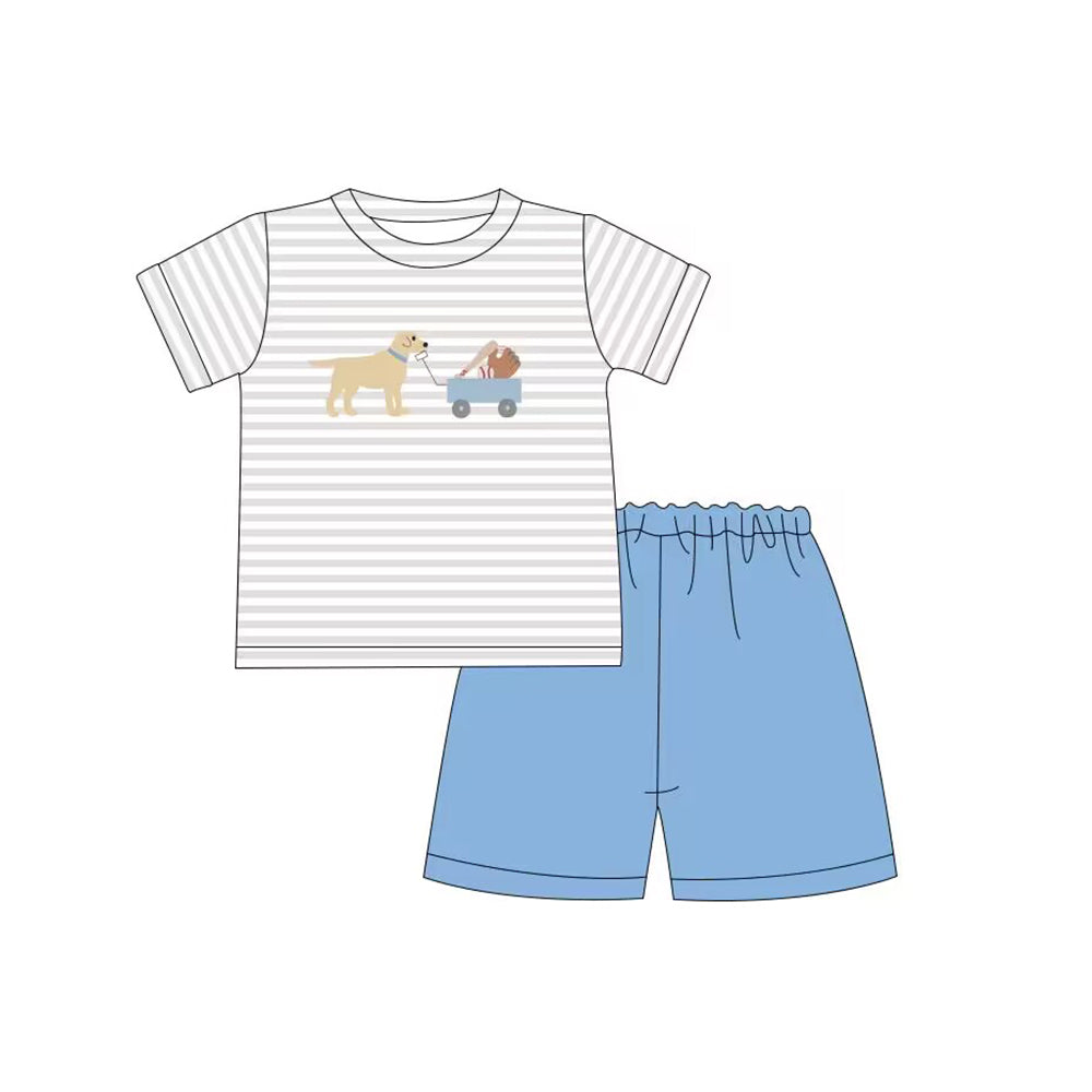 5.11custom each style moq 5eta 4-5week Sibling Sister puppy stroller prints blue-pink girls and boys outfits and baby romper match family design