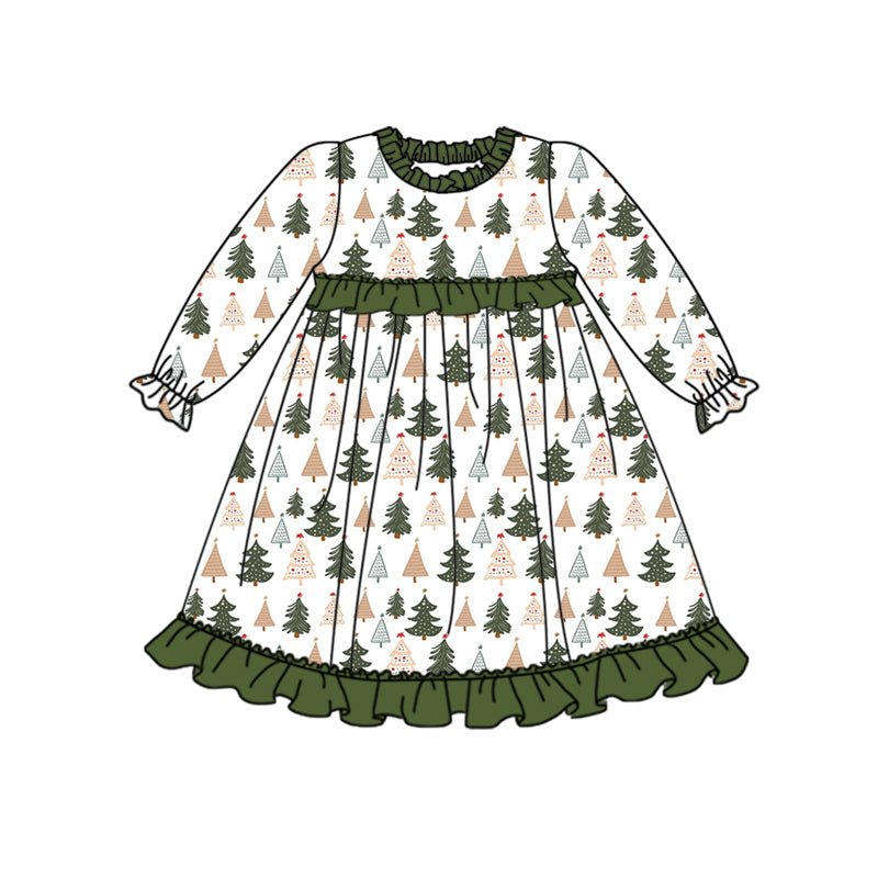 5.23 custom each style moq 5eta 4-5week Sibling Sister Christmas trees girls outfits and dress match family design