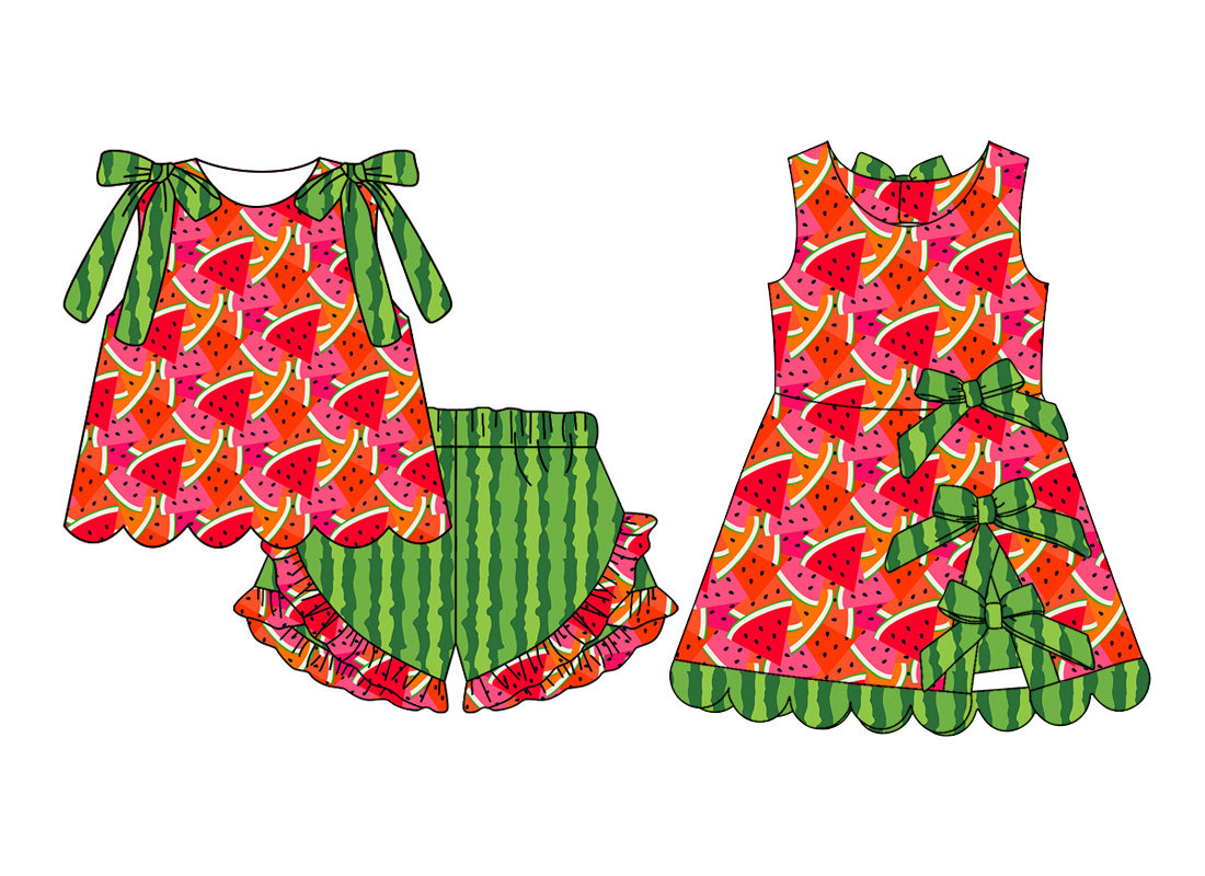 3.4Custom moq 5 mix size Sibling Baby Girls Red Sleeveless Top And shorts Sets Yoga Dress Outfit