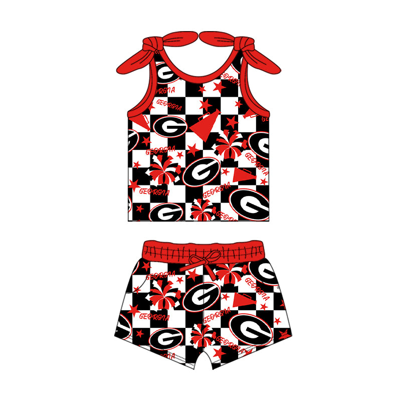 Custom moq 5 mix size milk silk summer teams baby girls clothes team red sleeveless shorts sets and skirts sets and dress and jumpsuit-25.7.16