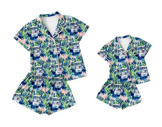 25.10.17 custom each style moq 5 eta 6-8week Sibling Sister short sleeve shorts sets and adult set match design