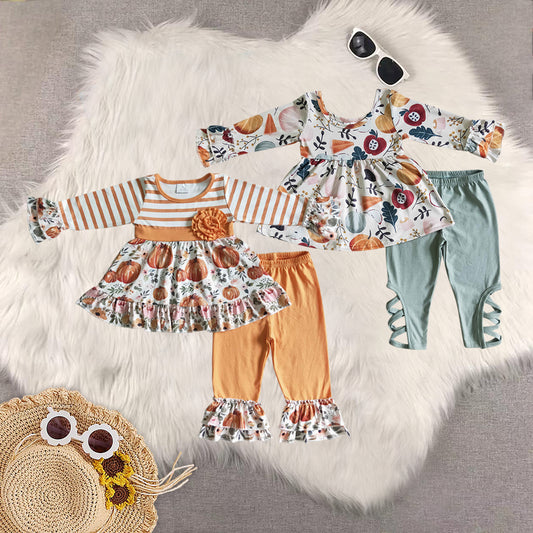 RTS NO MOQ Sibling baby girls clothes halloween long-sleeved trousers suit
