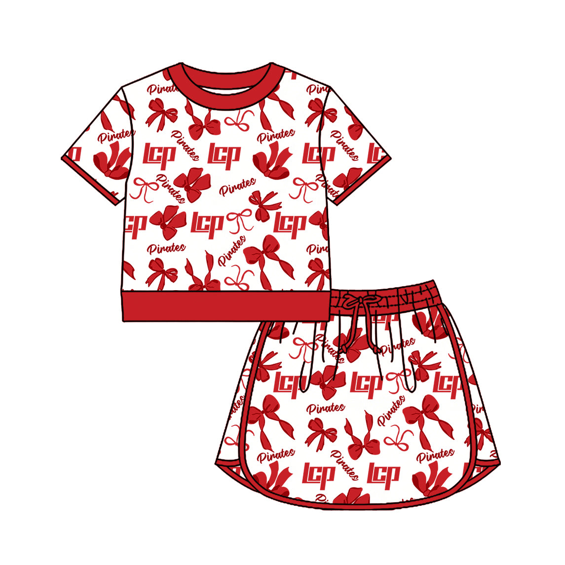 Custom moq 5 mix size milk silk summer teams Girls Red  Polka Dot Sleeveless Top Shorts Set Top Skirt Short Set Long Sleeve Pullover Tops