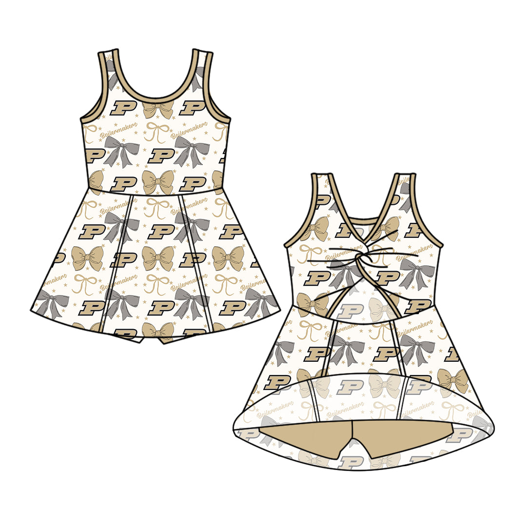 Custom moq 5 mix size milk silk summer teams baby girls clothes team bow khaki sleeveless skirts sets and dress 1 and dress 2 and dress 3-25.6.27