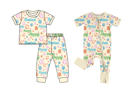 11.13 custom each style moq 5eta 4-6week Sibling Sister happy easter baby girls short sleeve sets and rompers match design