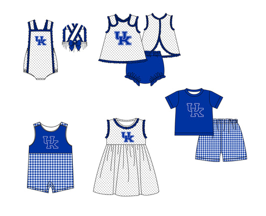Custom moq 5 mix size milk silk summer teams Blue Polka Dot Baby Romper Set Short-Sleeved Thong Dress for Girls And Short-Sleeved Shorts for Boys Cute Baby Outfit Combination