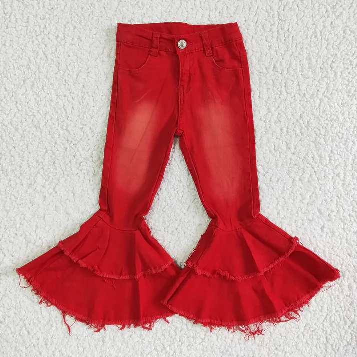 RTS NO MOQ Sibling Baby Girls Clothes Jeans: Flared & Ripped