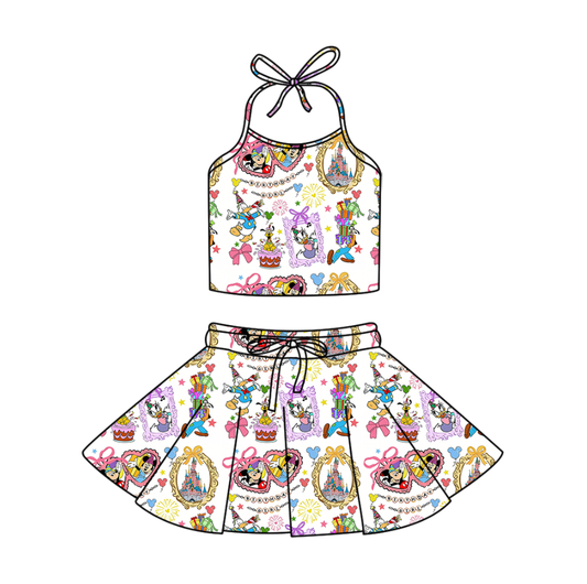 Custom moq 5 mix size milk silk Summer Girl Set with Short Sleeves and Shorts girls clothes