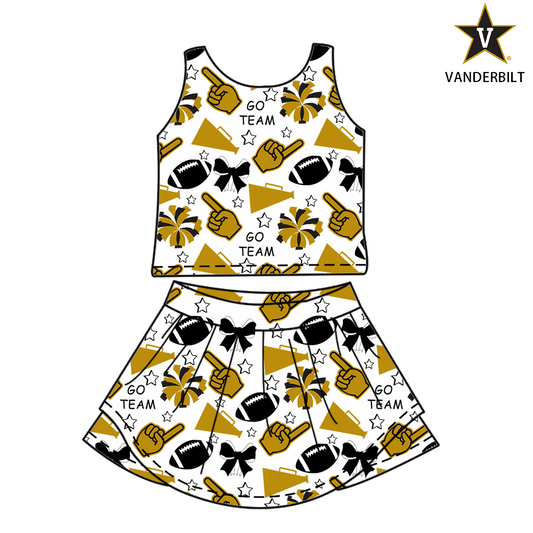 Custom moq 5 mix sizes summer teams baby girls clothes team yellow short sleeve skirts shorts sets and dress-25.6.7