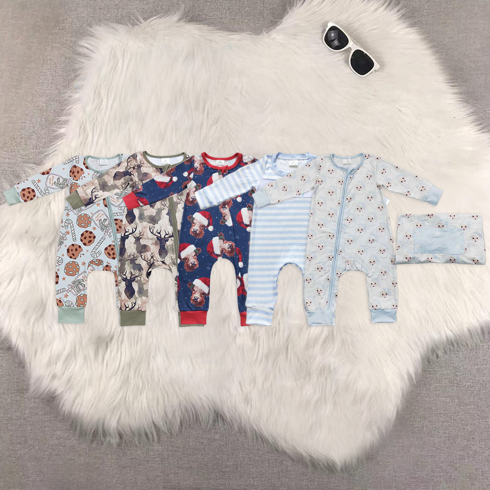 RTS NO MOQ Baby boy clothes Christmas long Sleeve Romper Mixed Sizes