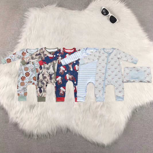 RTS NO MOQ Baby boy clothes Christmas long Sleeve Romper Mixed Sizes