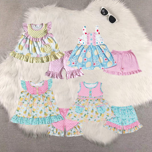 Sibling Baby Girls clothes Flowers Summer Sibling Sister Clothes Sets