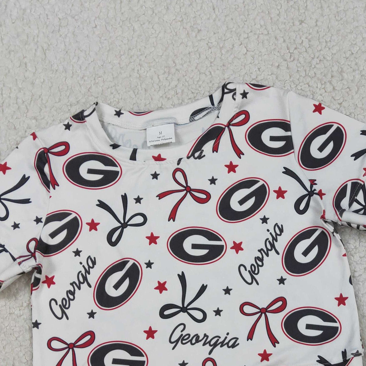 RTS NO MOQ GSSO3250 Baby Girls Bows Top with Scallop Shorts Outfit Set Team Clothing