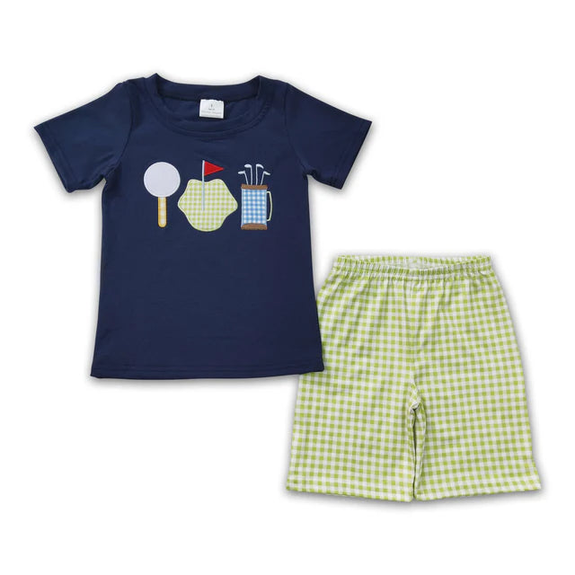 RTS NO MOQ Sibling Baby Boys Baseball Summer Shorts Sets Clothes Sets
