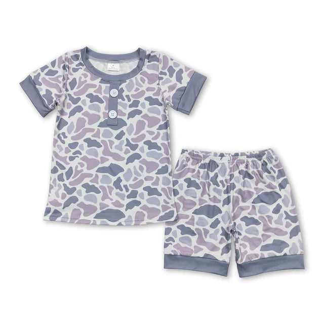 RTS NO MOQ Sibling Baby Boys Ducks Short Sleeve Tee Shirt Top Shorts Pajamas Clothes Sets