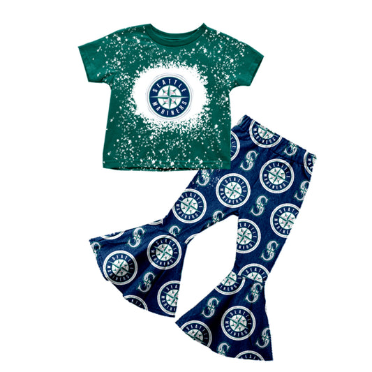 baby girl clothes team S green top pants toddler girl summer outfit