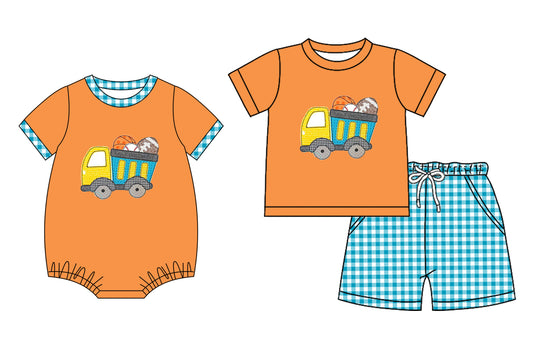 3.17 custom each style moq 5eta 4-6week Sibling Sister baby boy short sleeve shorts sets and romper match design