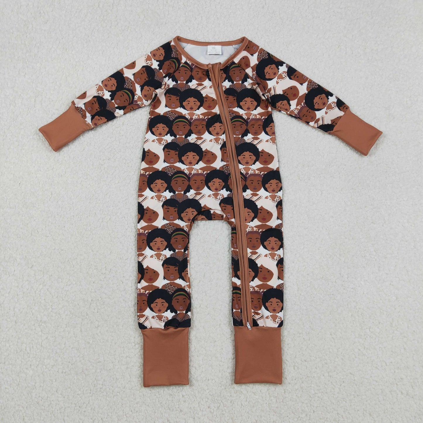 RTS NO MOQ（In Stock ) Black History Month Photo Zipper Long-Sleeve Bodysuit