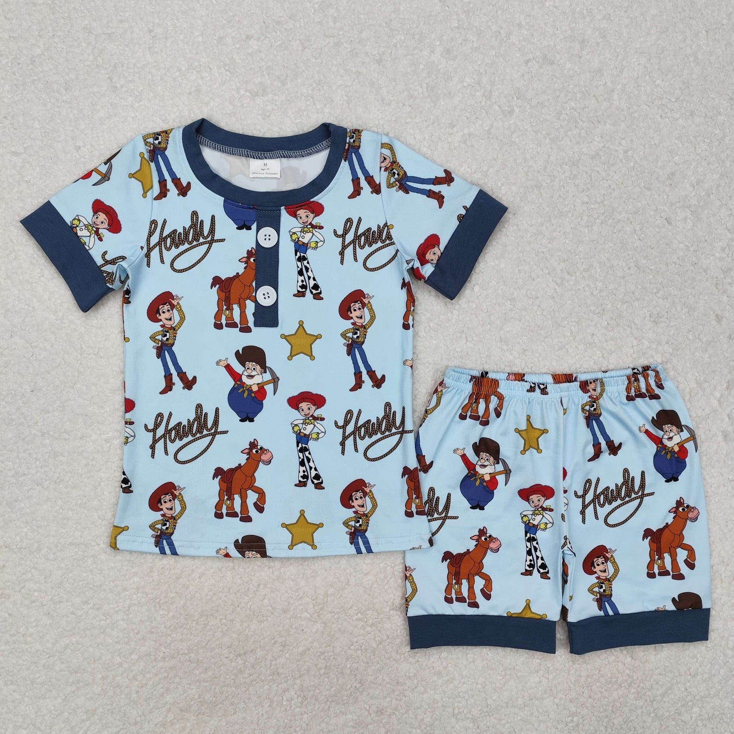 Cute Clothes  BSSO1214 Baby Boys Blue Shirts Shorts Pajamas Clothes Sets