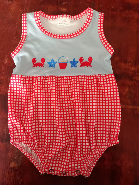Custom moq 3 eta 6-7weeks baby boys clothes crab vest romper