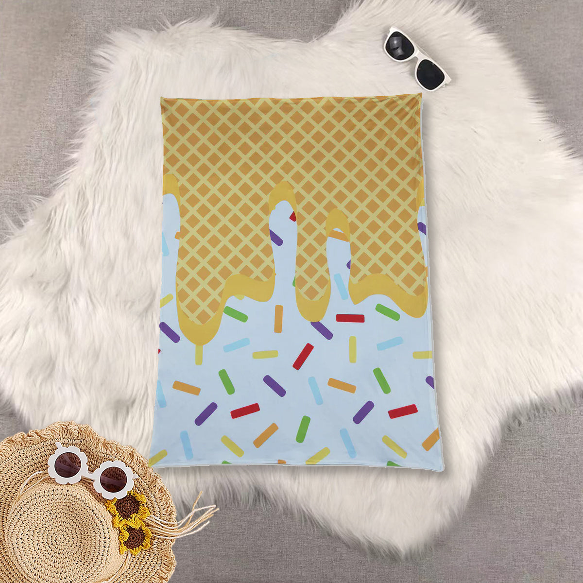 RTS NO MOQ Summer ice cream team baby blanket