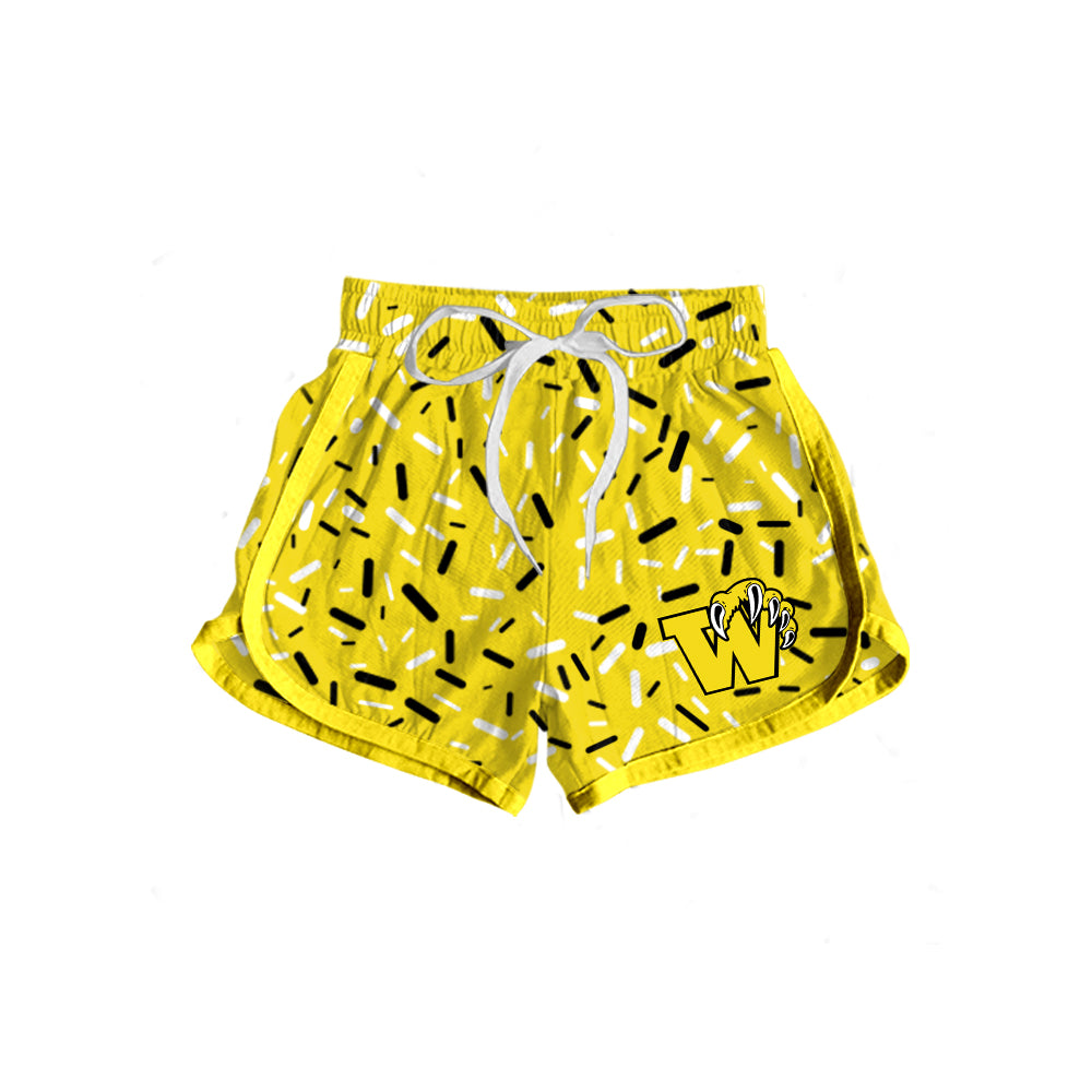 Custom moq 5 mix size milk silk baby girls clothes team yellow hooded long sleeve tops and skirt and dress and shorts 1 and shorts 2-25.7.5
