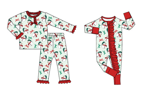 25.8.28 custom each style moq 5eta 4-6week Sibling Sisters Christmas bow baby girl clothes long sleeve pants sets and romper match family design