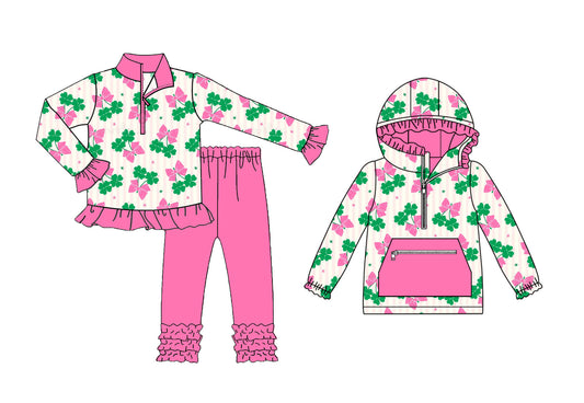 25.9.8 custom each style moq 5eta 4-6week Sibling Sister bow baby girl long sleeve pants sets and top match family design
