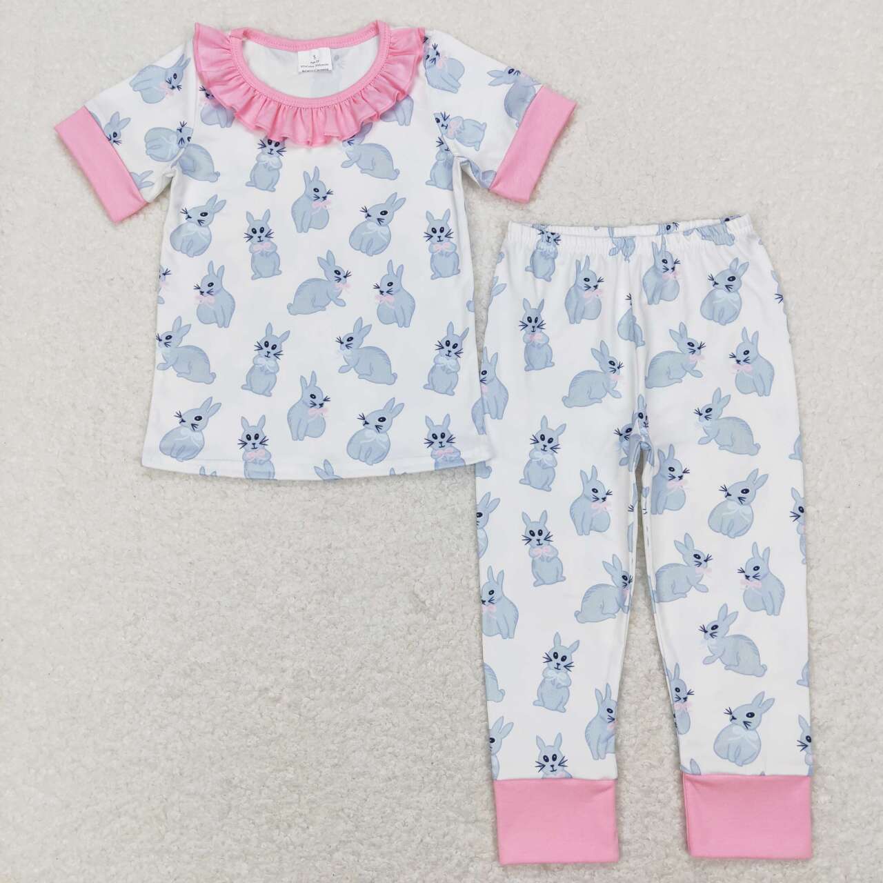 RTS NO MOQ Girls Boys Easter Bunny Pajamas Clothes Sets and romper