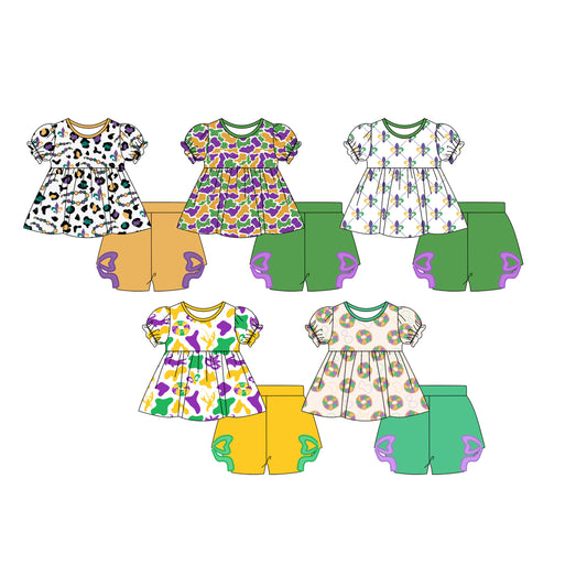 25.10.25 custom each style moq 5 eta 6-8week Sibling Sisters baby girl clothes short sleeve shorts sets 5 match family design
