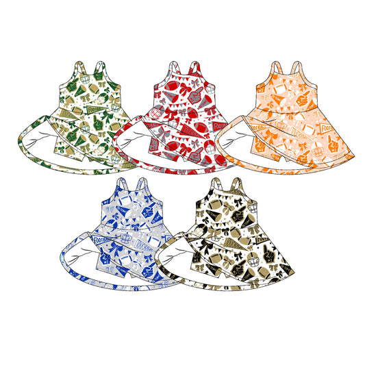 26.1.10 custom each style moq 5 eta 6-8week Sibling Sister team bow baby short sleeve dresses 5 match design