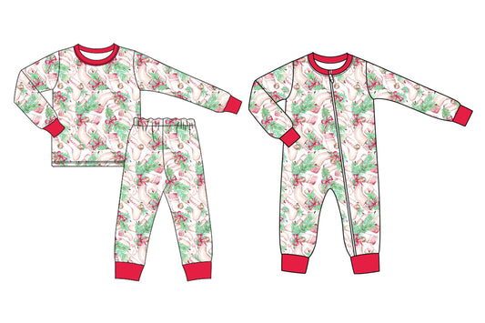 25.6.23 custom each style moq 5eta 4-6week Sibling Sisters Christmas bow baby boy long sleeve pants sets and rompers match family design