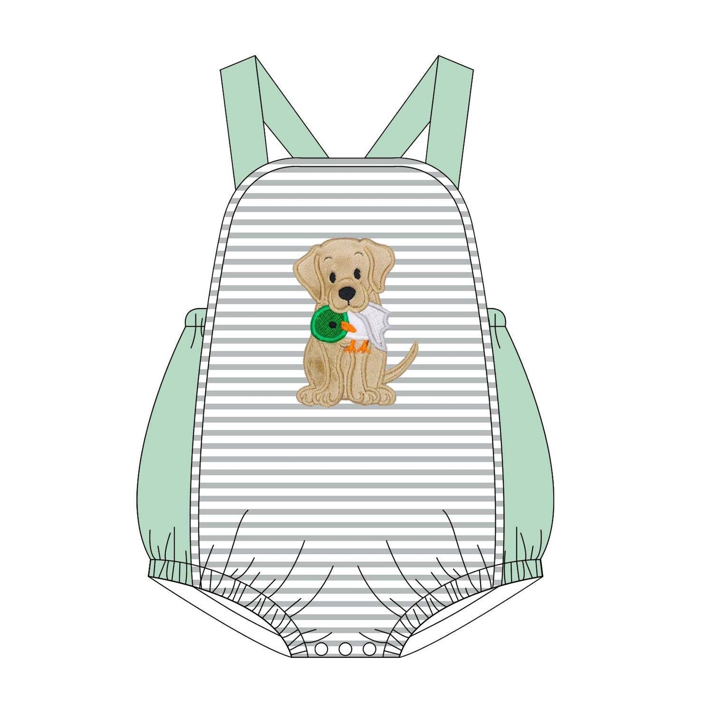 5.16custom each style moq 5eta 4-5week Sibling Sister dog print gray strips green girls and boys outfits and baby romper and dress match family design