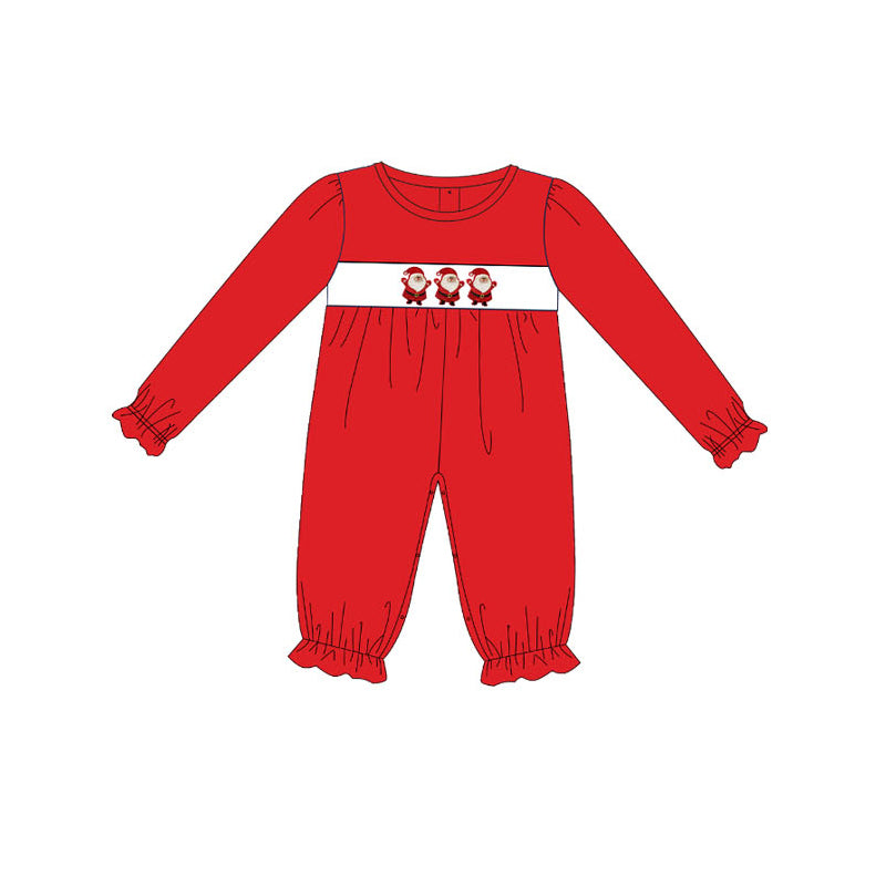 5.20custom each style moq 5eta 4-5week Sibling Sister Christmas style Santa Claus print red girls and boys outfits and baby romper and dress match family design