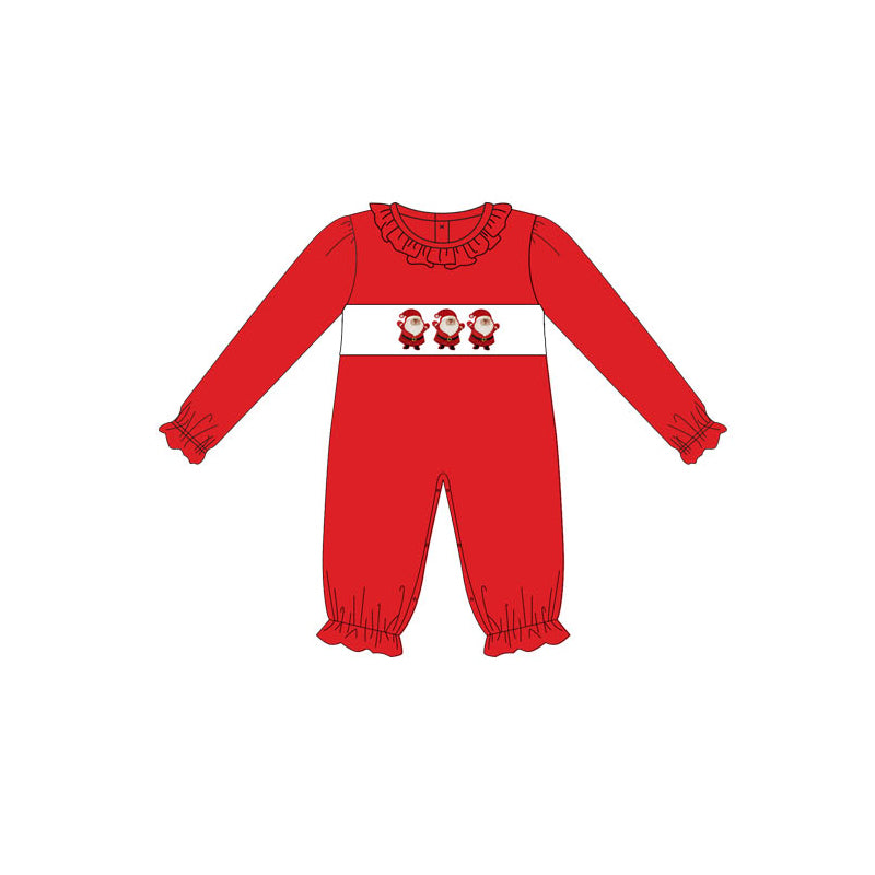 5.20custom each style moq 5eta 4-5week Sibling Sister Christmas style Santa Claus print red girls and boys outfits and baby romper and dress match family design