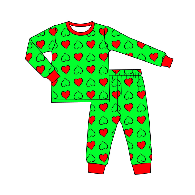 5.22custom each style moq 5eta 4-5week Sibling Sister Love printed green red boys and girl outfits and baby romper and aldult shorts match family design
