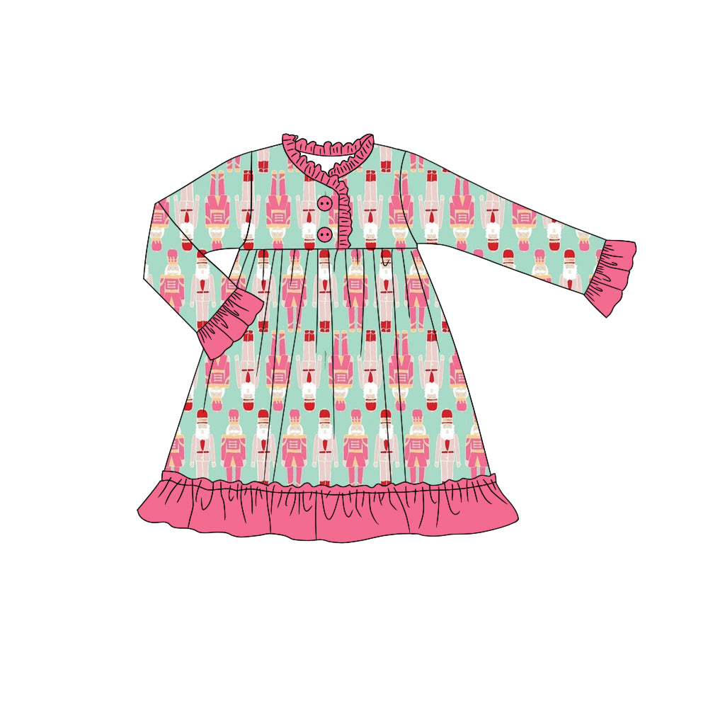 6.5 custom each style moq 5eta 4-6week Sibling Sister Christmas King Soldier pink baby girls pajamas sets and dress and baby romper match family design