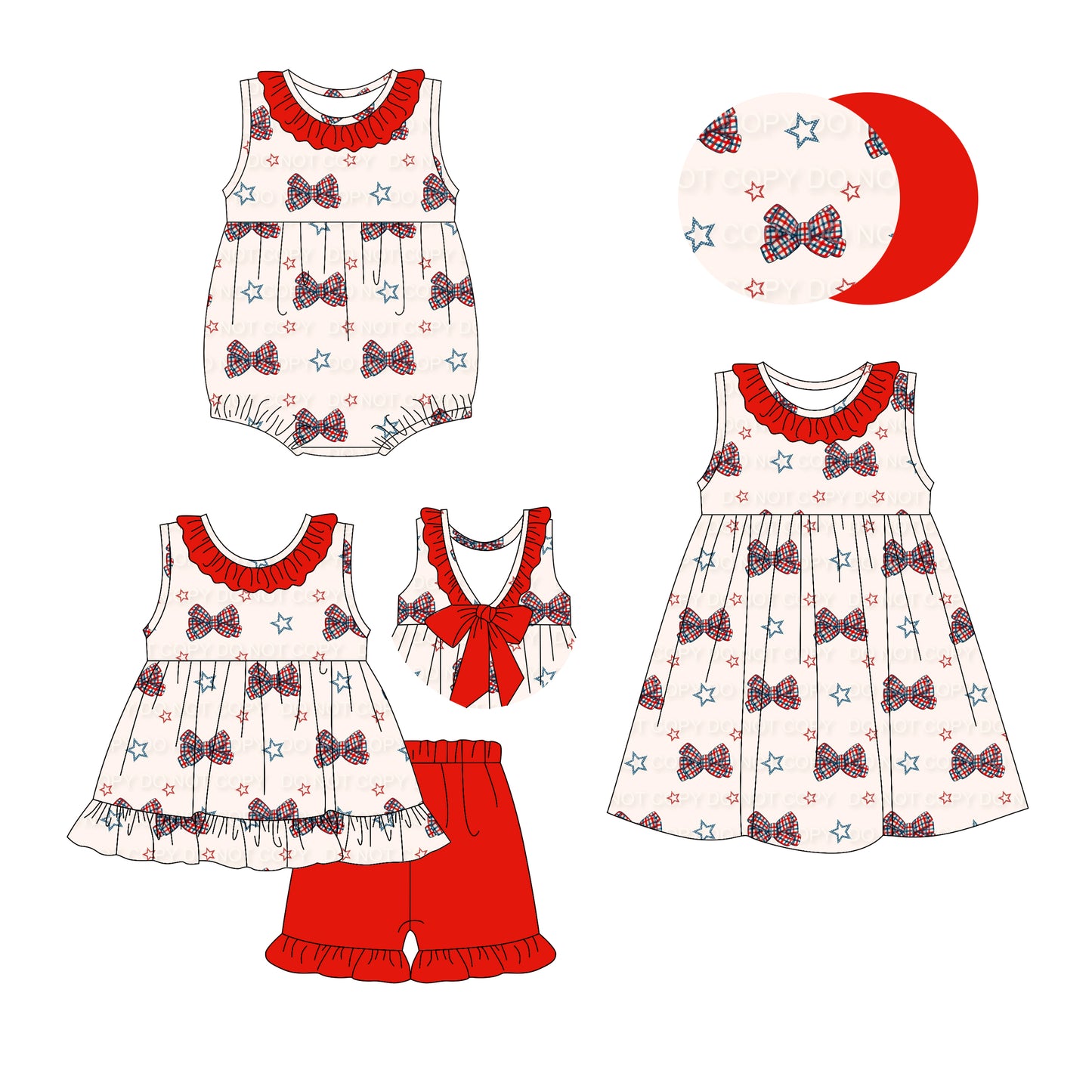 2.25 custom each style moq 5eta 4-6week Sibling Sisters bow baby girl short sleeve shorts sets and dress and rompers match family design