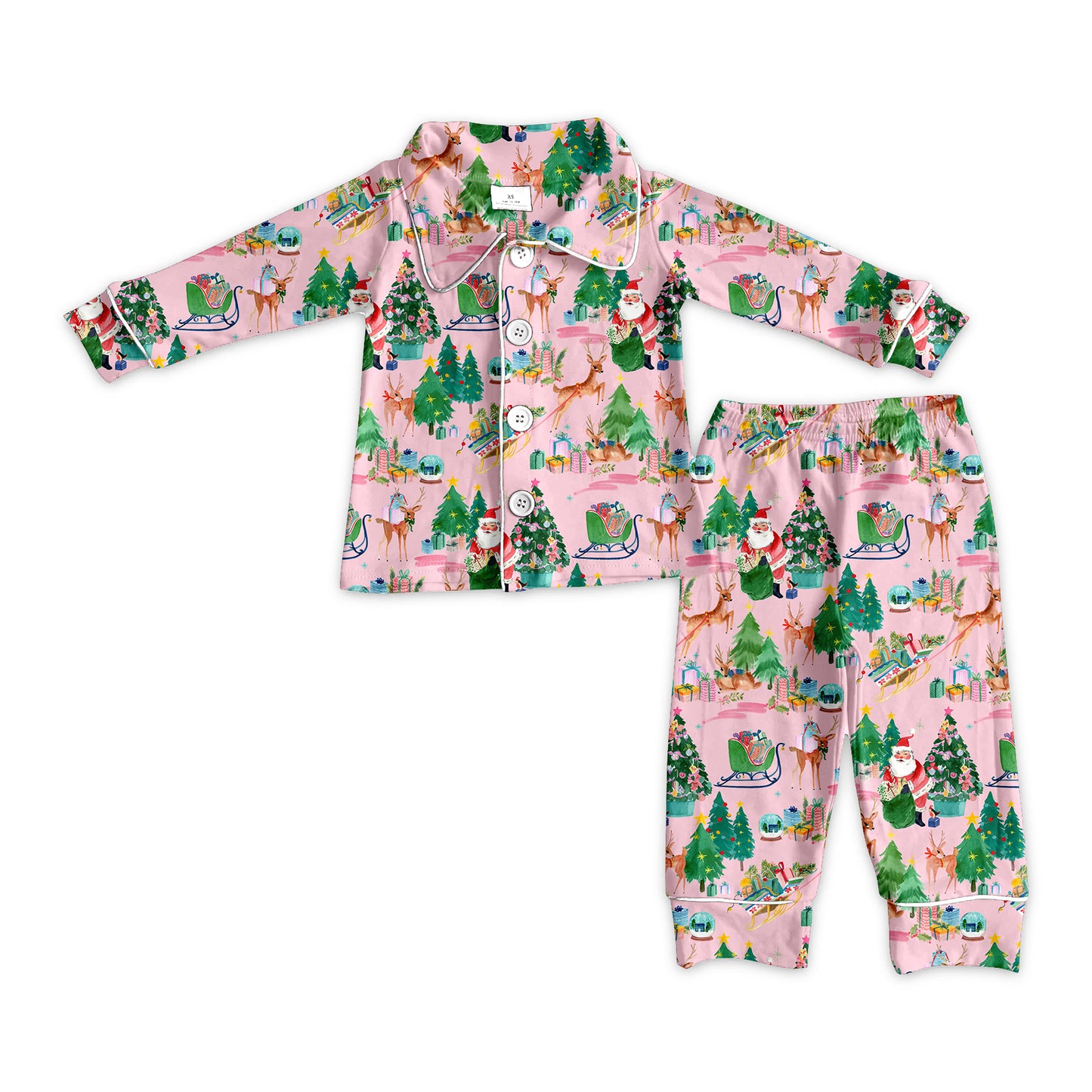 9.21 custom each style moq 5eta 4-6week baby girls clothes Christmas long sleeve pants sets