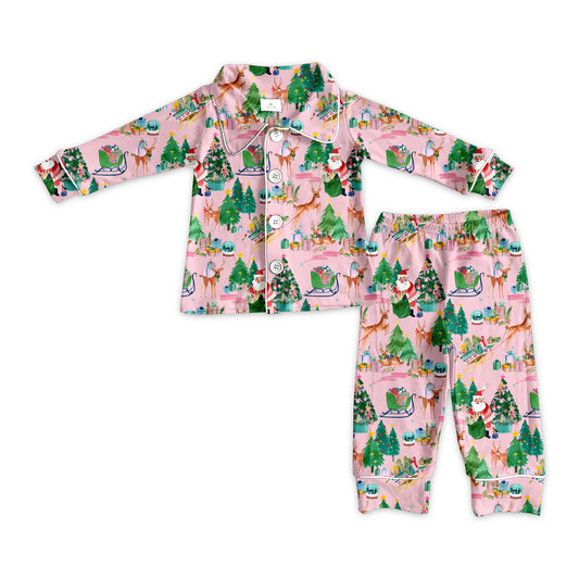 9.21 custom each style moq 5eta 4-6week baby girls clothes Christmas long sleeve pants sets