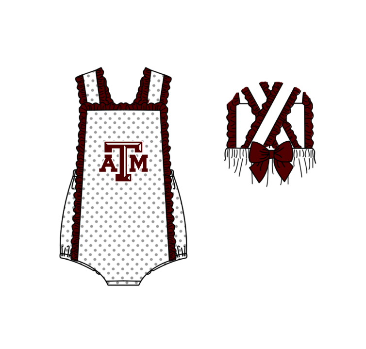 Custom moq 5 mix size milk silk summer teams Dark red Polka Dot Baby Romper Set Short-Sleeved Thong Dress for Girls And Short-Sleeved Shorts for Boys Cute Baby Outfit Combination