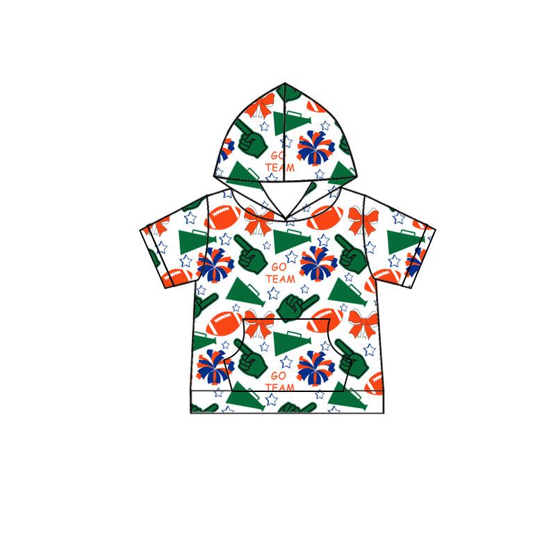 Custom moq 5 each style summer teams baby girls clothes team hooded long sleeve tops and short sleeve top and dress and shorts-25.6.12