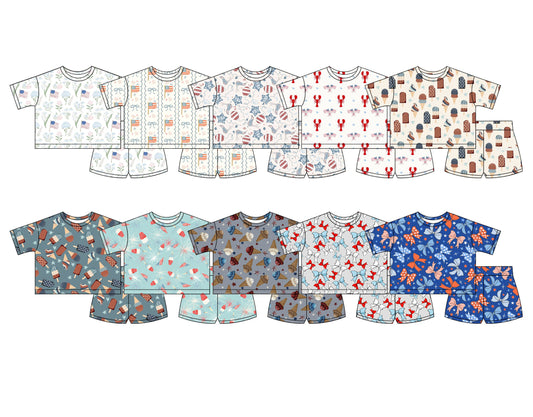 26.1.14 custom each style moq 5 eta 6-8week Sibling Sisters baby girl clothes short sleeve shorts sets 10 match family design