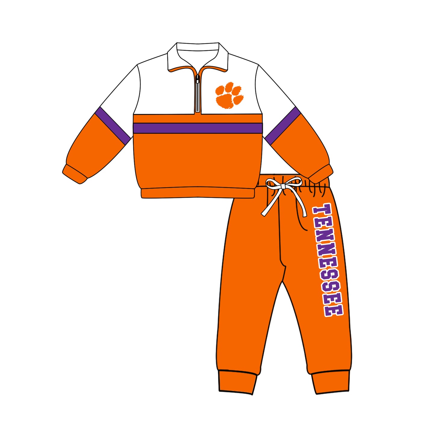 Custom moq 5 mix size summer teams Girls Polka Dot Top Shorts Set Bows Top Skirt Short Set Orange Zipper Pullover Pants Set
