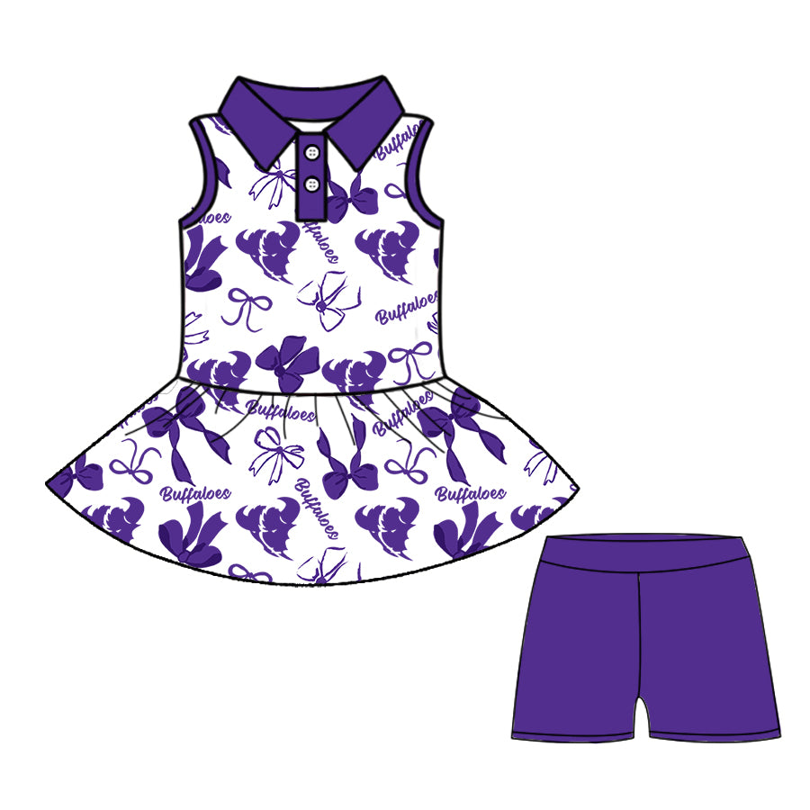 Custom moq 5 mix size milk silk summer teams baby girls clothes bow purple hooded long sleeve pants sets and shorts sets and dress and top and pant-25.8.11