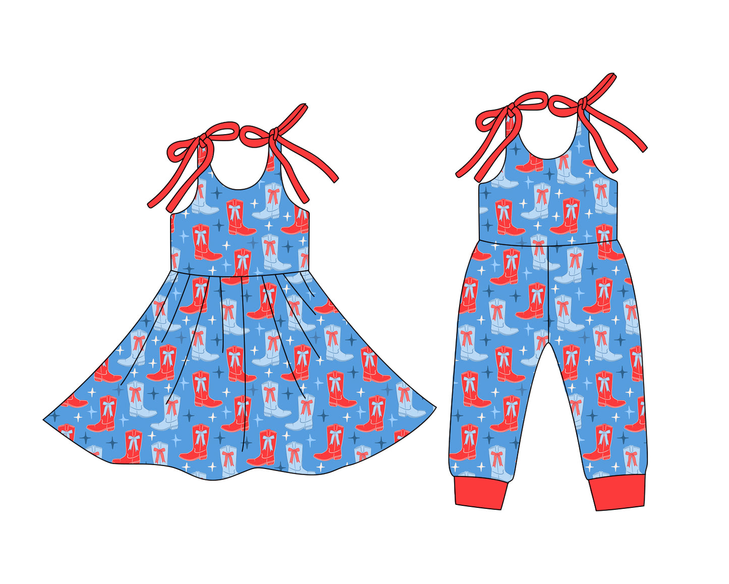 25.12.25 custom each style moq 5 eta 6-8week Sibling Sister boot bow baby short sleeve romper and dress match design